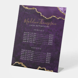 Eleganter Lila Agate Geode Marble Services Preis Sockelschild