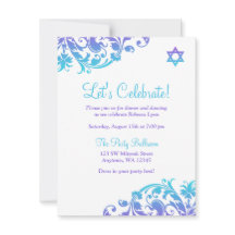 Eleganter Lila Aquamariner Blüh Bat Mitzvah Empfan