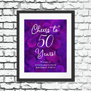 Eleganter Lila Beifall bis 50 Jahre 50. Geburtstag Poster
