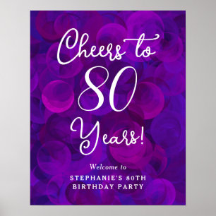 Eleganter Lila Beifall bis 80 Jahre 80. Geburtstag Poster