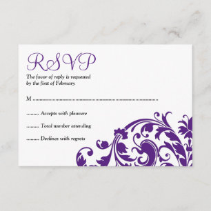 Eleganter Lila Blüh Bat Mitzvah UAWG RSVP Karte