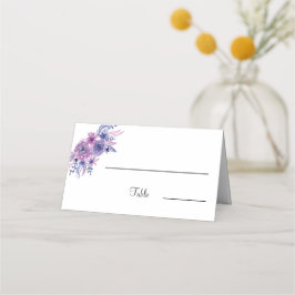 Eleganter Lila Blume Hochzeitstisch Platzkarte