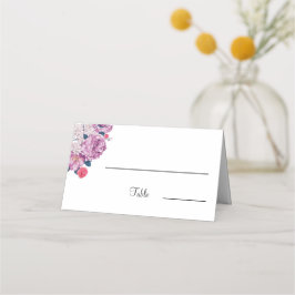 Eleganter Lila Blume Personalisierter Hochzeitstis Platzkarte