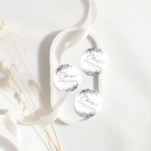 Eleganter lila Blumen-Hochzeits-Cheers-Runder Unte Runder Pappuntersetzer