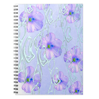 Eleganter Lila Blumenkoffer - Botanische Kunst D Notizblock