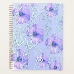 Eleganter Lila Blumenkoffer - Botanische Kunst D Planer
