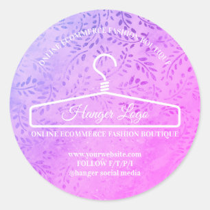Eleganter Lila Blumenmode-Stylist Runder Aufkleber