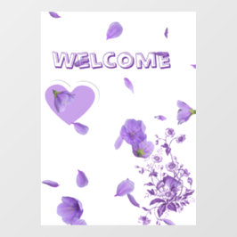 Eleganter Lila Blumenmoon Hochzeit Unity Candle Se Fensteraufkleber