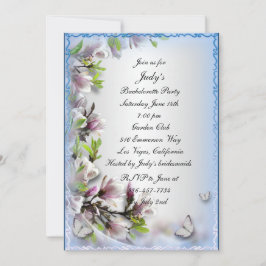 Eleganter Lila Blütenschmetterling-Junggeselinnen- Einladung