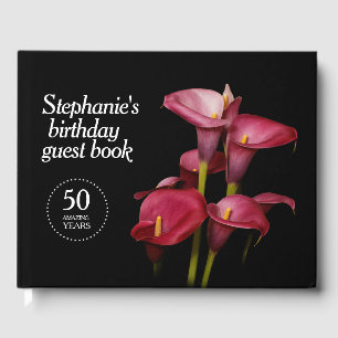 Eleganter Lila Calla Lilies 50. Geburtstag Gästebuch