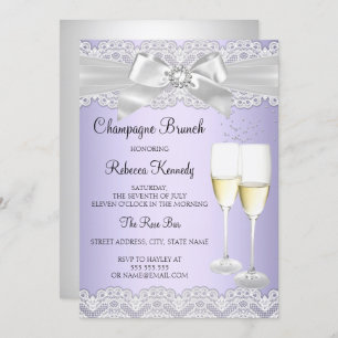 Eleganter Lila Champagnerbrunch Einladung