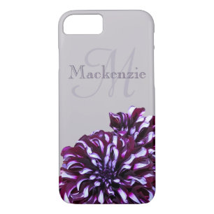 Eleganter lila Dahlia-Blume-Monogramm-individuelle Case-Mate iPhone Hülle