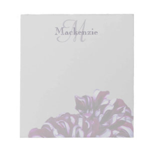 Eleganter lila Dahlia-Blume-Monogramm-individuelle Notizblock