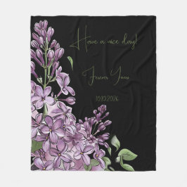 Eleganter lila Flieder Botanical Floral Kuschel-Fl Fleecedecke