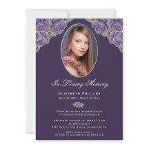 Eleganter Lila Foto-Gedenkservice