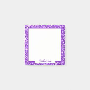 Eleganter Lila Glitzer Border Frame Chic Trendy Post-it Klebezettel