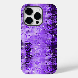 Eleganter Lila Glitzer Metallic Sequence Case-Mate iPhone 14 Pro Hülle