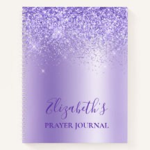 Eleganter Lila Glitzer Prayer Journal
