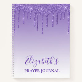 Eleganter Lila Glitzer Prayer Journal Notizbuch