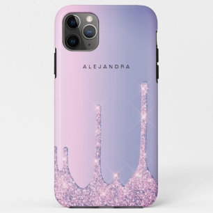 Eleganter lila Glitzer Tropfen Case-Mate iPhone Hülle