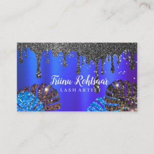 Eleganter Lila Gray Abstrakt Bokeh Glitzer Visitenkarte