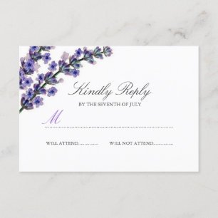 Eleganter Lila Lavender Wedding RSVP