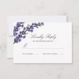 Eleganter Lila Lavender Wedding RSVP Karte