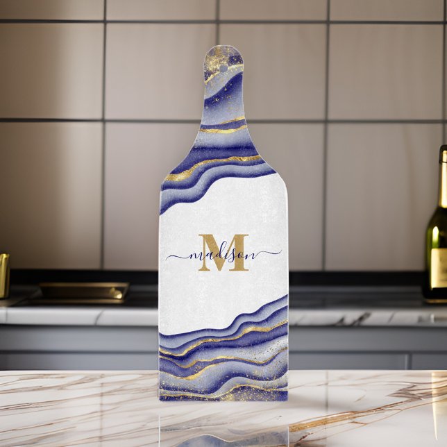 Eleganter Lila Marmorboden Agate Mit Monogramm Schneidebrett (Von Creator hochgeladen)