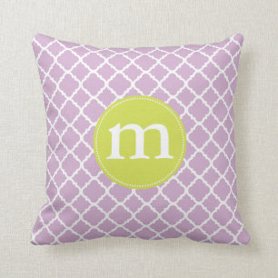 Eleganter lila Marokkaner Quatrefoil Kissen