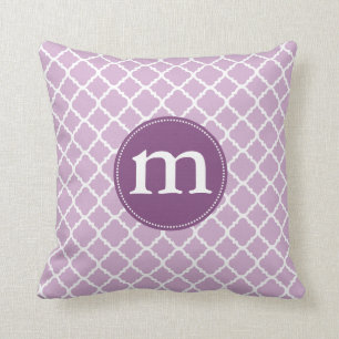 Eleganter lila Marokkaner Quatrefoil Kissen