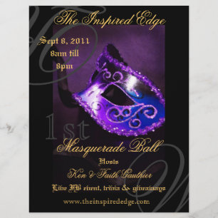 Eleganter lila Maskenball-Party-Event-Flyer Flyer