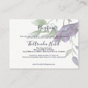 Eleganter Lila Navy Blue Empfang Einladung