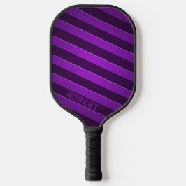 Eleganter lila personalisierter Schriftname Pickleball Schläger