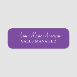 Eleganter lila professioneller Name  Namensschild
