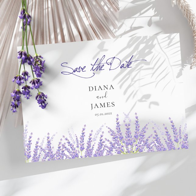 Eleganter Lila QR-Code Save the Date Mitteilungskarte (Elegant Purple Calligraphy QR Code Save the date Note Card)