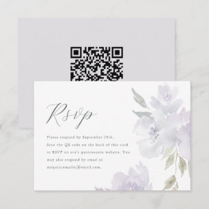 Eleganter Lila Quinceanera QR Code UAWG RSVP Karte