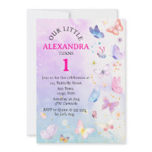 Eleganter Lila rosa Blütenschmetterling Geburtstag