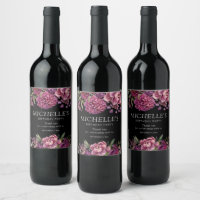 Eleganter Lila rosa Blütenschwarz Geburtstag