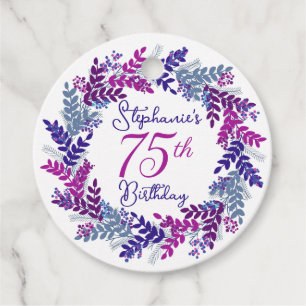 Eleganter Lila rosa Kraut 75. Geburtstag Geschenkanhänger
