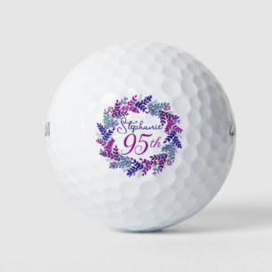 Eleganter Lila rosa Kraut 95. Geburtstag Golfball