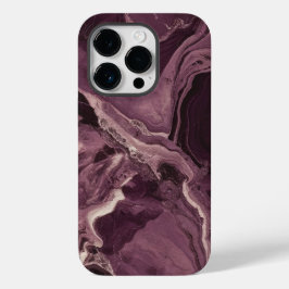 Eleganter Lila schwarzer Marmor Cool Case-Mate iPhone 14 Pro Hülle