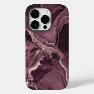 Eleganter Lila schwarzer Marmor Cool Case-Mate iPhone 14 Pro Hülle