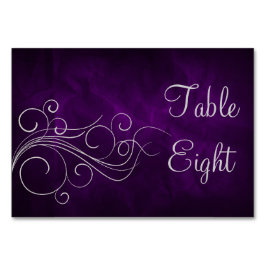 Eleganter Lila Silberwirl Tischnummer