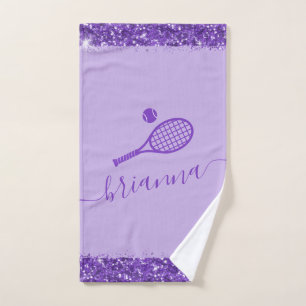 Eleganter Lila Tennis-Glitzer Handtuch