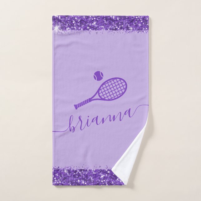 Eleganter Lila Tennis-Glitzer Handtuch (Handtuch)