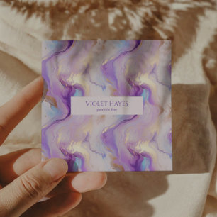 Eleganter Lila-türkisfarbener Marmor Quadratische Visitenkarte
