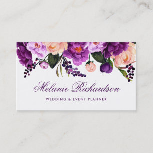 Eleganter lila ultravioletter Watercolor mit Visitenkarte