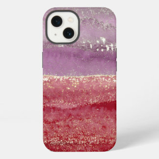 Eleganter lila und goldener Glitter iPhone 13 Hülle