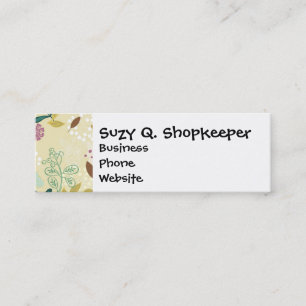 Eleganter Lila und Türkis-Blumenblatt-Entwurf Mini Visitenkarte