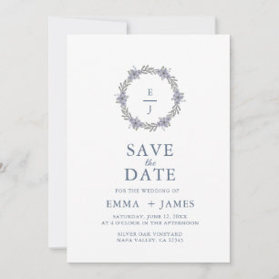 Eleganter lila-violetter Blumenkranz Save-the-Date Save The Date